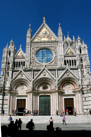 Old cathedral in the square in Sienaのeditorial素材