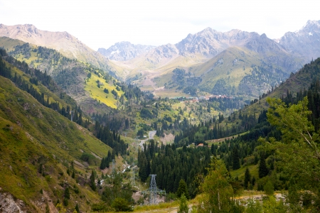 Pass in the mountains near Alma-Ata, Kazakhstanの写真素材