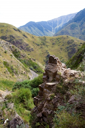 Turgenskoye Gorge in the mountains near Alma-Ata, Kazakhstanの写真素材