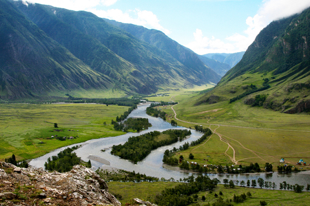 The Chulyshman River in the Altaiの写真素材