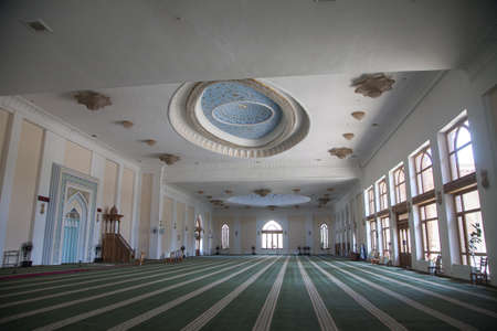 Fragment of a painted dome with windows in the Tilla Sheikh mosque of the Khast Imam complex....