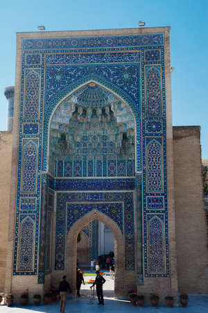 Ancient mausoleum, decorated with mosaics, Gur-Emir, Amir Temur in Samarkand, Uzbekistan, in summer. 04/30/2019のeditorial素材