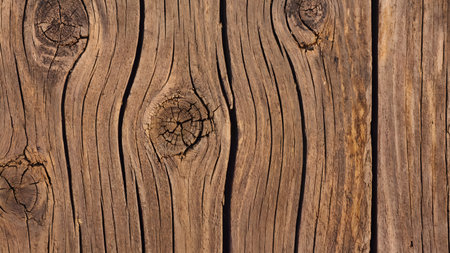 Old wood texture. Wood background with knots and nail holes. Wood textureの素材