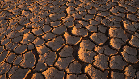 Dry and cracked earth background. Global warming concept. Global warming.の素材