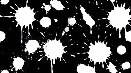 Black and white ink splashes. Ink blots. Vector illustration.の素材