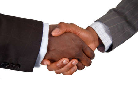 This is an image of two business hands performing a handshake.の写真素材