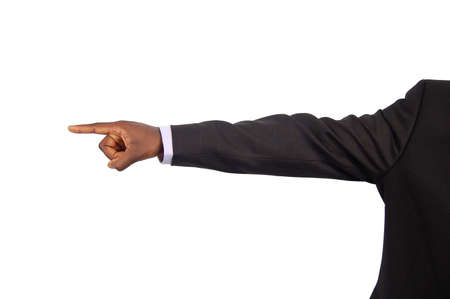 This is an image of a businessman pointing away to say Your Fired.の写真素材