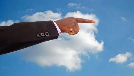 This is an image of a business "hand" pointing to show the "right direction". This image can be used to represent anything that implies direction,way etc...の写真素材