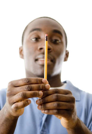 This is an image of a student trying to think of a solution.の写真素材