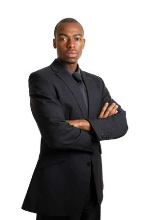 This is an image of a business man with a serious facial expressionの写真素材