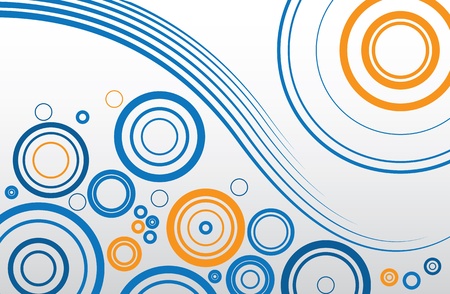Abstract Background of Blue and Orange Circles のイラスト素材