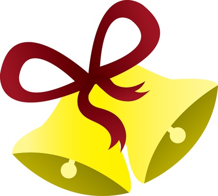 Christmas or celebratory bells with red bowのイラスト素材