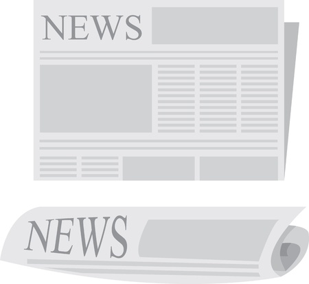 Newspaper folded and rolled up のイラスト素材