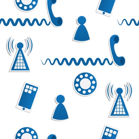 Seamless pattern of phone icons and symbols のイラスト素材