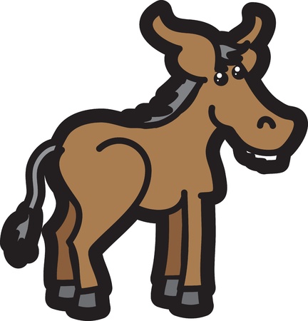Isolated donkey cartoon character standing のイラスト素材