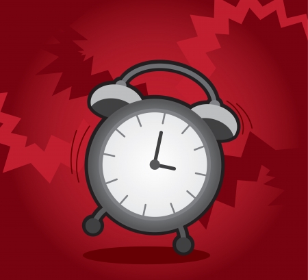 Isolated alarm clock ringing and shaking のイラスト素材
