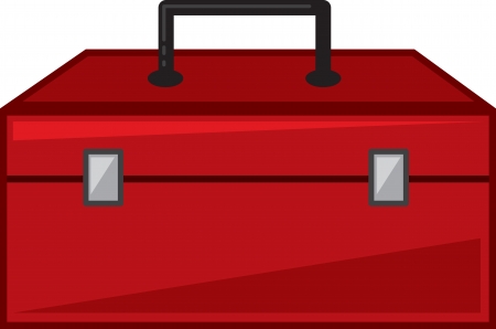 Isolated red toolbox cartoon closed のイラスト素材