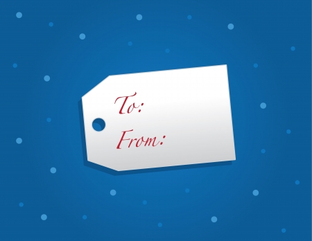 Gift tag with snowy background のイラスト素材