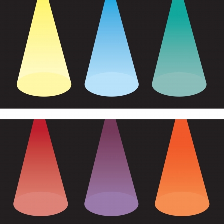 Six spotlights in various colors  のイラスト素材