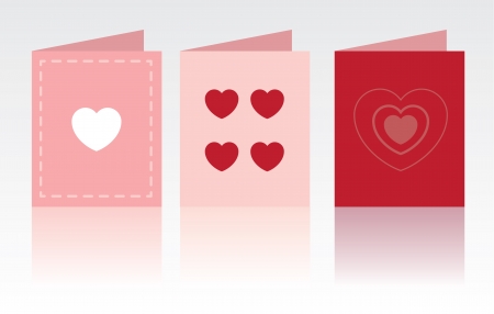 Three cards with heart designs のイラスト素材