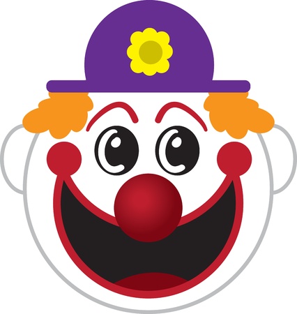 Large isolated cartoon clown face  のイラスト素材
