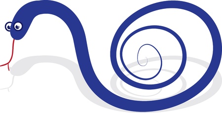 Isolated snake curled up with shadow のイラスト素材