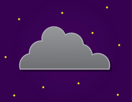 Simple dark cloud in front of nighttime sky with stars のイラスト素材