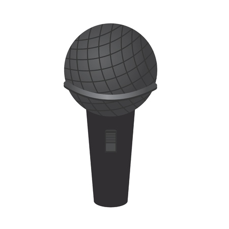 Single wireless microphone on white background のイラスト素材