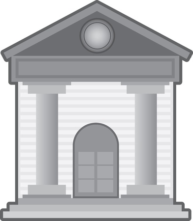 Bank building symbol or icon isolated のイラスト素材