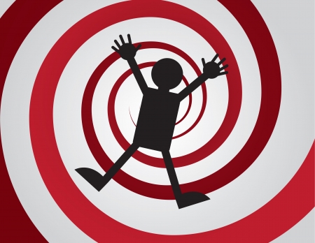 Figure falling down red spiral のイラスト素材