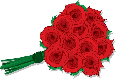 Isolated dozen roses grouped together のイラスト素材