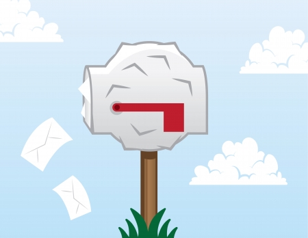 Mailbox bulging and stuffed with letters  のイラスト素材