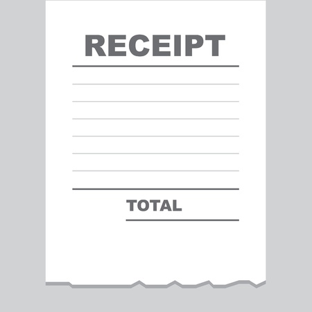 Blank receipt printout with torn bottom edge のイラスト素材