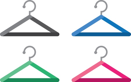 Various colored stylized hangers isolated のイラスト素材