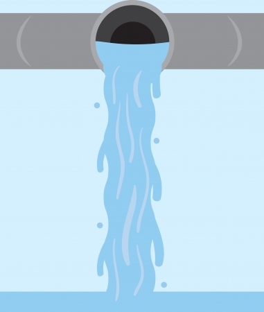 Water flowing from metal pipe のイラスト素材