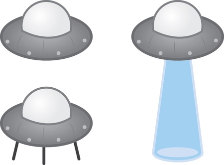 Alien UFO spaceship with beam のイラスト素材