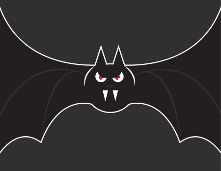 Flying bat with wings stretched out のイラスト素材