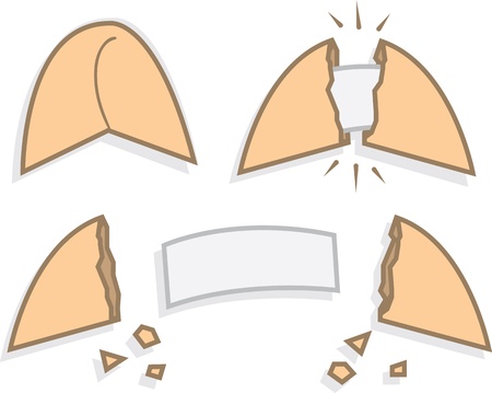 Fortune cookie with blank note inside のイラスト素材