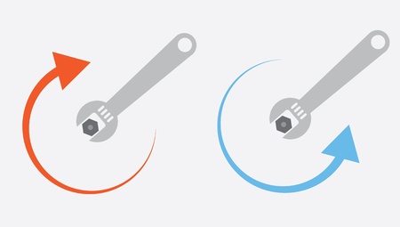 Isolated wrench tightening or loosening のイラスト素材