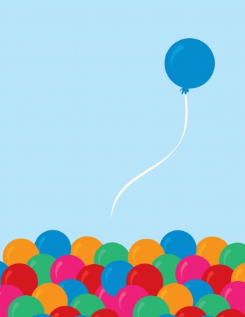 Single balloon set free from group のイラスト素材