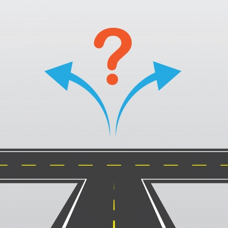 Road with left and right arrows のイラスト素材