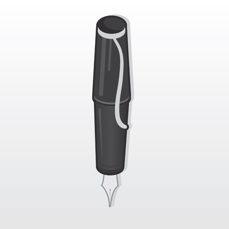 Black fountain pen with gray background  のイラスト素材