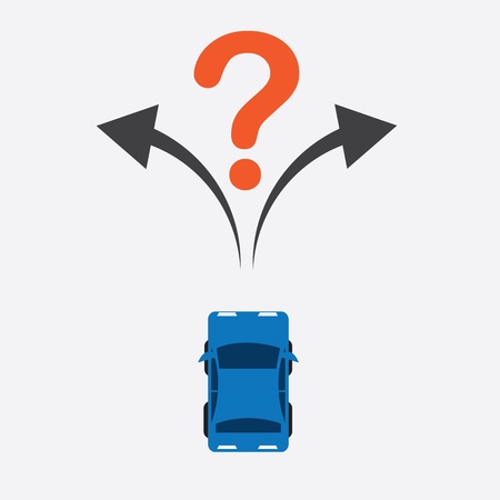 Top of car unsure where to turn のイラスト素材