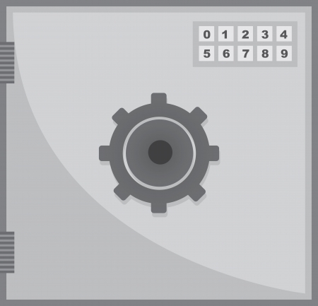 Isolated gray safe with digital buttons のイラスト素材