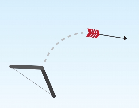 Red arrow shooting across the sky のイラスト素材