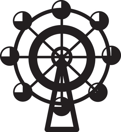 Small isolated ferris wheel silhouette  のイラスト素材