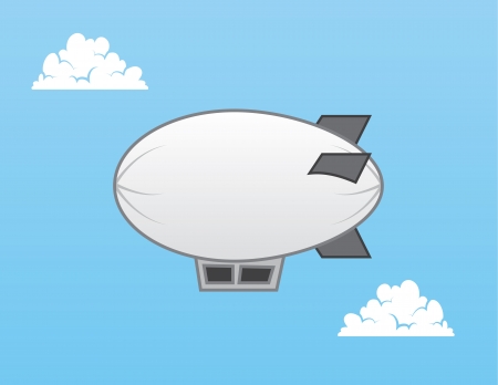 Airship blimp in the sky のイラスト素材