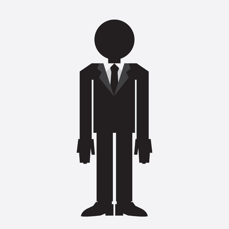 Silhouetted man in suit with tie のイラスト素材