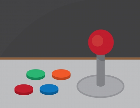 Retro arcade joystick and buttons のイラスト素材