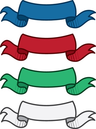 Blank banners in various colors のイラスト素材